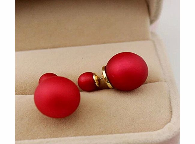 Mcitymall77 Fashion New Style Celebrity Runway Double Pearl Beads Plug Earrings Ear Studs