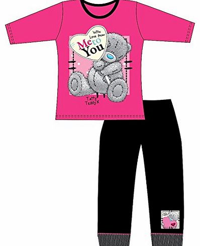 Me To You Girls Kids Childrens Me to You PJ Tatty Teddy Long Pyjamas Pjs Set - 4 colours - Age 5-6 Years, 7-8 Years, 9-10 Years, 11-12 Years (Age 11/12, Cerise/Black ``With Love``)