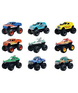 Mega Motors 9 Pieces 3 inch Monster Vehicle