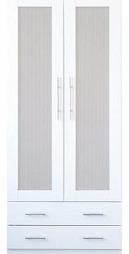 Bedroom Furniture - 2 Door Wardrobe with 2 Drawers - White