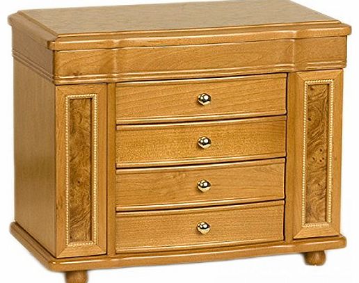 Mele Co Ida Burl Oak Finish Wooden Jewellery Box 106