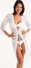 Melissa Odabash, 1295[^]258491 Naomi Crochet Duster Kaftan - White