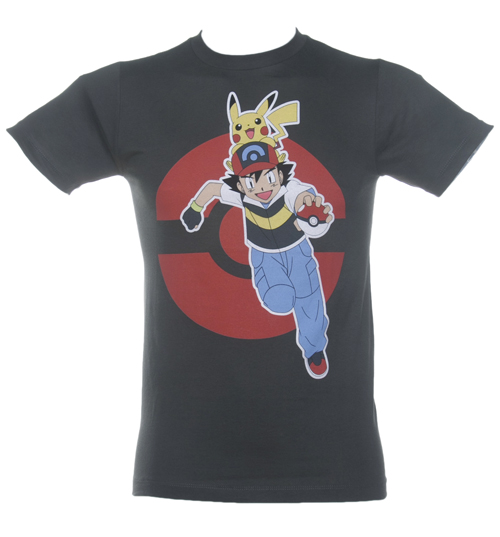 Black Ash And Pikachu Pokemon T-Shirt