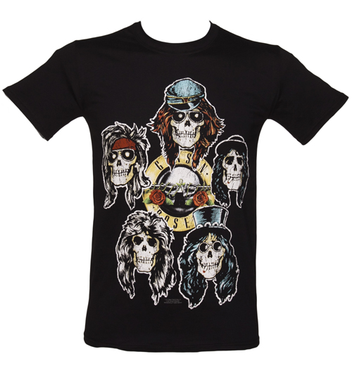 Black Guns N Roses Vintage Skulls