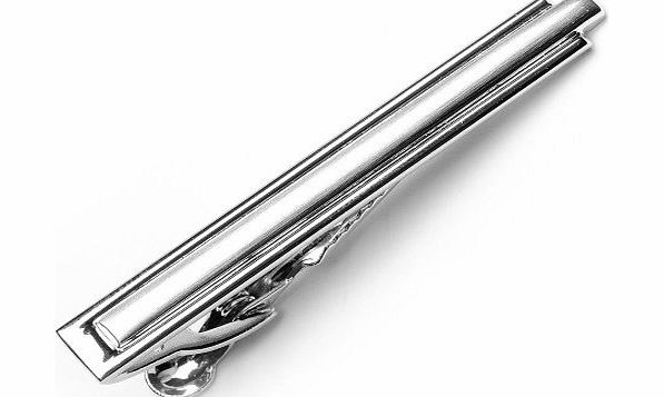 Mens Bodega Puentes amp; Co Mens Executive Silver Tone Tie Clip with Premium Clasp   Gift Box