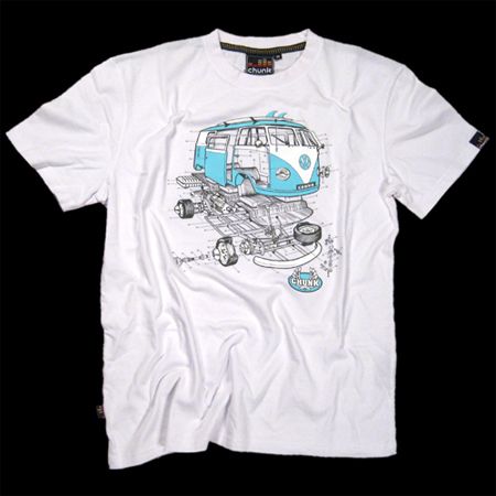 Chunk Exploding VW Camper Van White Mens T-Shirt