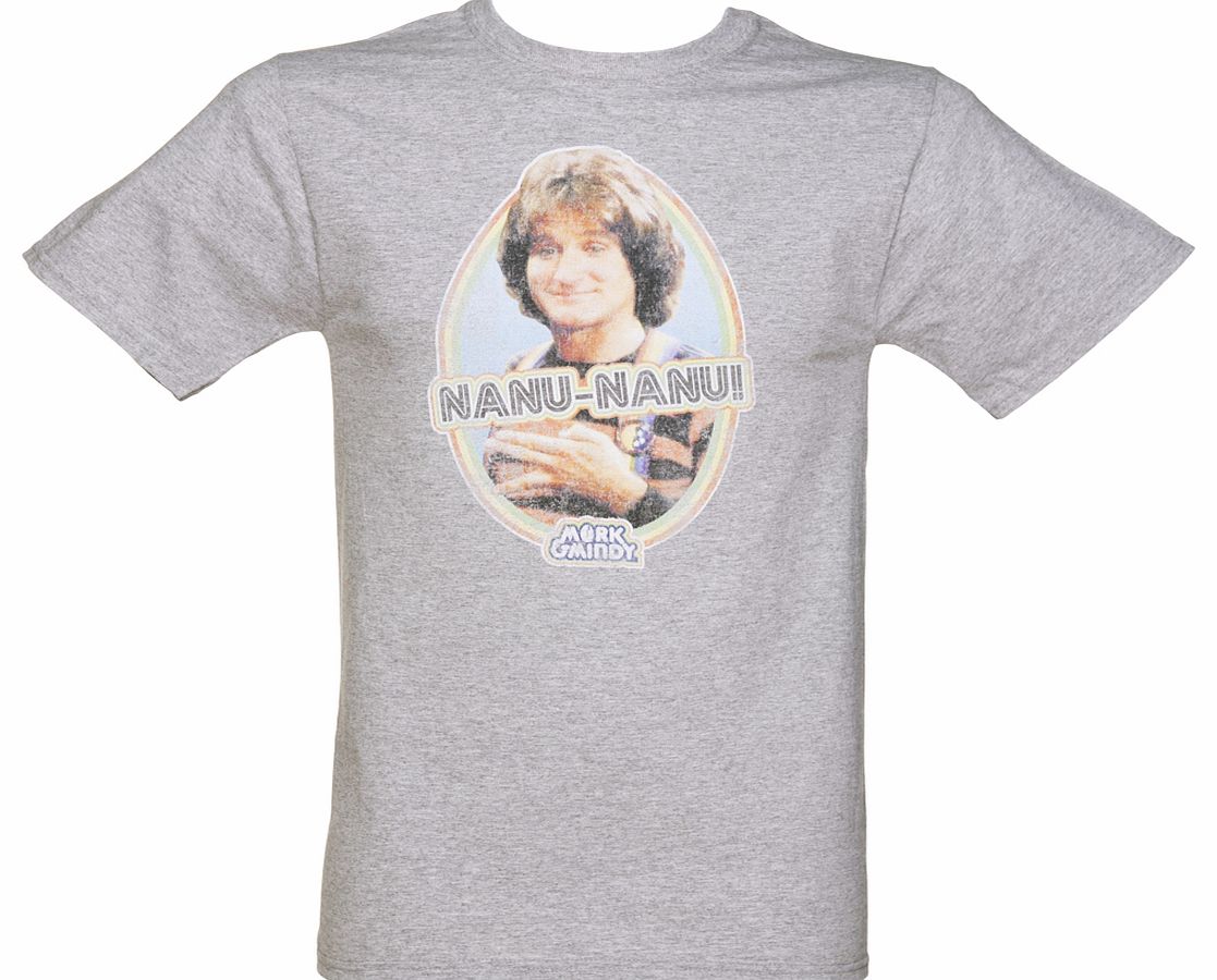 Grey Marl Nanu Nanu Mork And Mindy T-Shirt