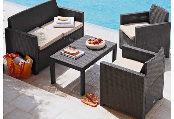 Merano Rattan Effect 4 Seater Patio Set -