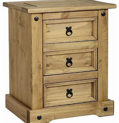 Corona 3-Drawer Bedside