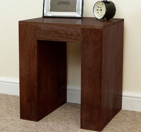 Mantis Dark Solid Mango Wood Bedside Cabinet / Side End Lamp Table