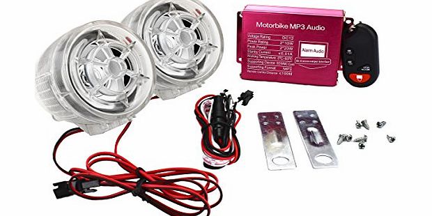 Merdia Anti-theft Security Alarm System Mp3 Speaker amp; Fm Radio for Motorcycle - White