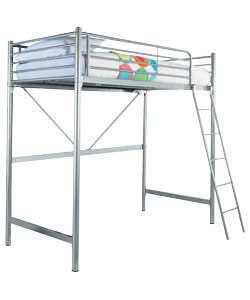 Metal High Sleeper with Protector Mattress