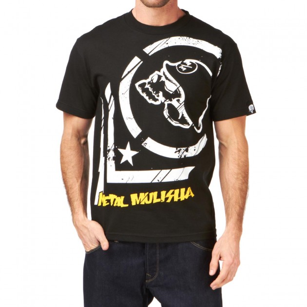 Mens Metal Mulisha Punctured T-Shirt - Black