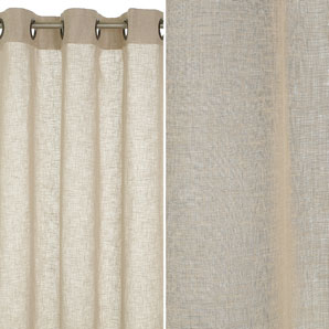 Eyelet Voile Panel, Beige, W140 x Drop 150cm