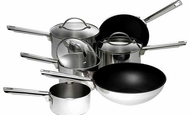 6 Piece Stainless Steel Pan Set