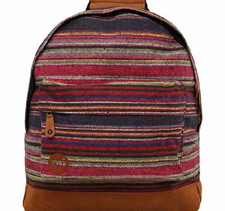 Mi-Pac Peruvian Stripe Rucksack/ Casual Daypack 17 Liters, Dark Red/ Green 740311-001