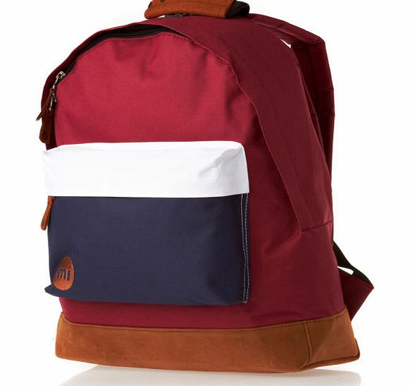 Mi-Pac Tri Tone Backpack - Burgundy/White/Navy