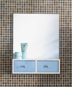 Miami Blue and White Mirror Unit