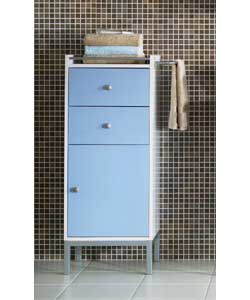 Miami Blue and White Small Floor Cabinet Unit