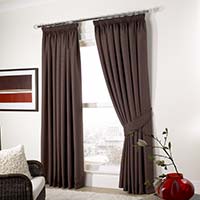 Curtains Lined Pencil Pleat Chocolate 264 x 229cm