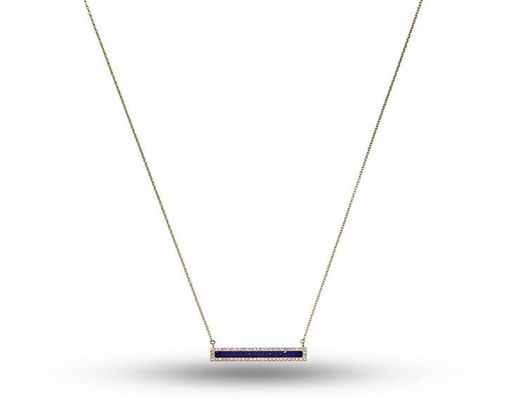 Michael Kors Gold Tone Blue Lapis Bar Pendant