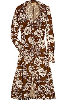 Hibiscus Print Jersey Shirtdress