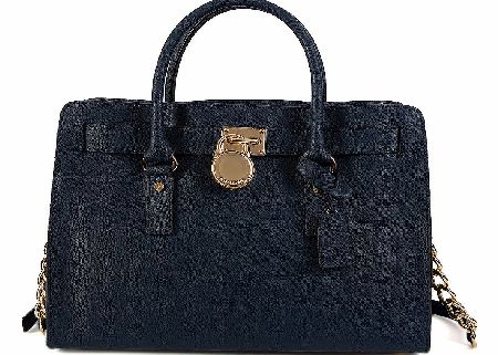 Michael Kors Medium Hamilton Tote Handbag Navy