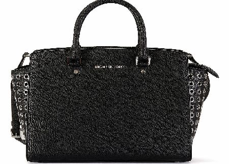 Michael Kors Medium Selma Grommet Satchel Black