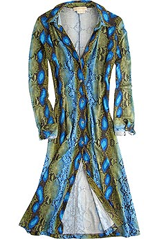 Snake print shirt dress