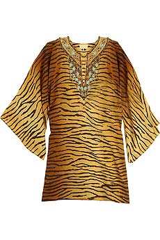 Michael Kors Tiger print silk kaftan