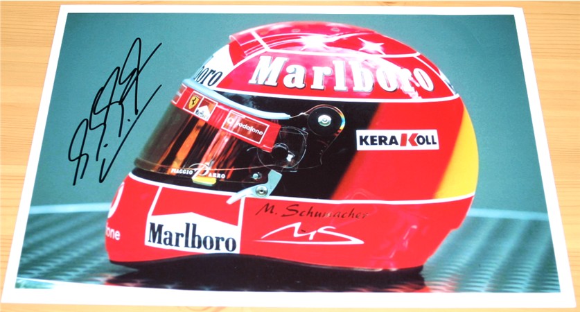 MICHAEL SCHUMACHER HAND SIGNED 12 x 8 INCH