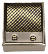 Michaelis Chequered Silk Tie/Cufflink Set