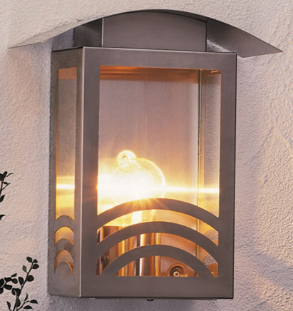 Flair Flush Wall Lantern MM18131 Satin Stainless