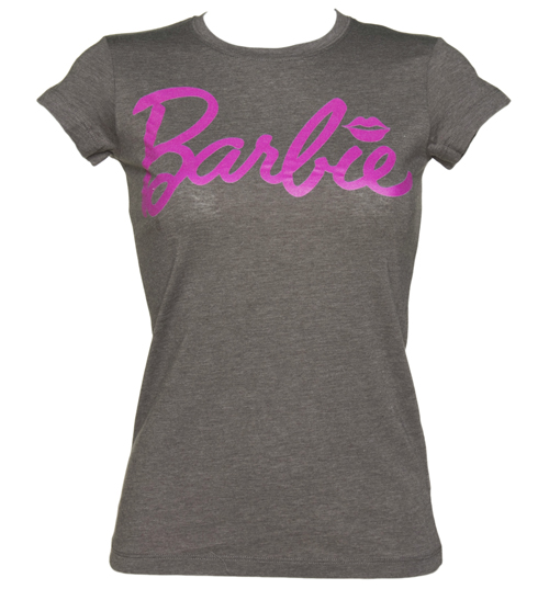 Ladies Dark Heather Marl Barbie Lips Logo