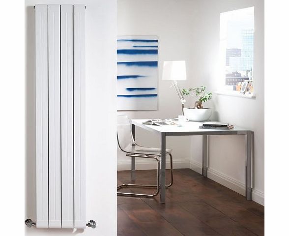 Milano Bora - White Flat Vertical Lightweight Designer Radiator 1600mm x 315mm Double Panel - Flat Column Rad - Lightweight Luxury Central Heating Radiators - Fixing Brackets included - 15 YEAR GUARAN