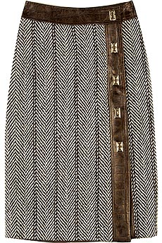 Milly Herringbone lock skirt