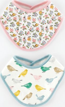 Mini Boden, 1669[^]35091784 2 Pack Dribble Bibs Birds/Snowdrop Sprig Mini