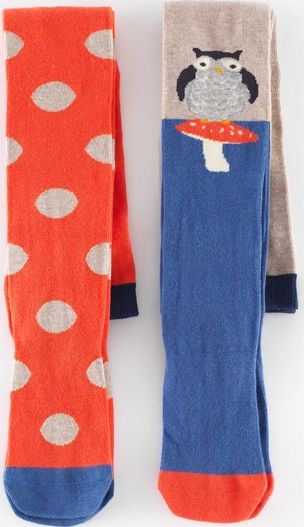 Mini Boden, 1669[^]35134279 2 Pack Patterned Tights Owl/Spot Mini Boden,