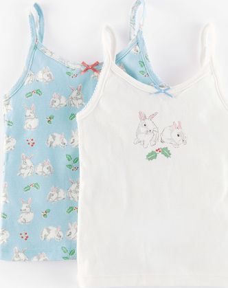 Mini Boden, 1669[^]35134592 2 Pack Vests Christmas Bunnies Mini Boden,