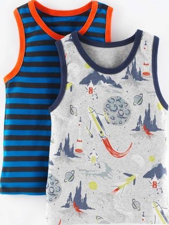 Mini Boden, 1669[^]35023837 2 Pack Vests Rockets Pack Mini Boden, Rockets