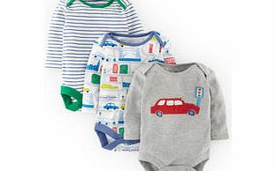 Mini Boden 3 Pack Bodies Gift Set, London Town/Car,Ecru