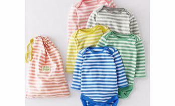 Mini Boden 5 Pack Bodies, Pretty Stripe,Breton Stripe