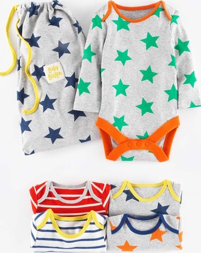 Mini Boden, 1669[^]35000264 5 Pack Bodies Stars/Stripes Mini Boden,