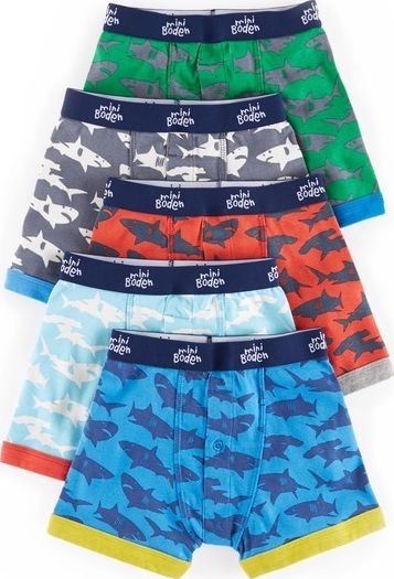 Mini Boden, 1669[^]35128057 5 Pack Boxers Sharks Mini Boden, Sharks 35128057