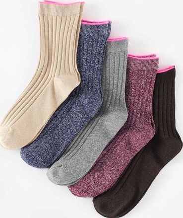 Mini Boden 5 Pack Socks Metallic Mini Boden, Metallic