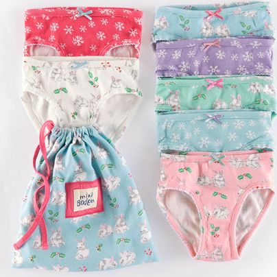 Mini Boden 7 Pack Pants Christmas Bunnies Mini Boden,