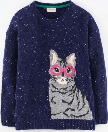 Mini Boden, 1669[^]34892869 Aimee Jumper Navy Marl/Cat Mini Boden, Navy