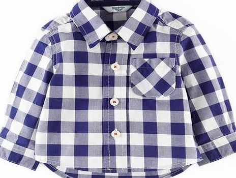 Mini Boden Baby Laundered Shirt Navy Gingham Mini Boden,