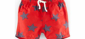 Mini Boden Boys Bathers, Red/Slate Star,Reef Animal