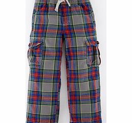 Mini Boden Brushed Tartan Cargos, Elephant Check,Cloud